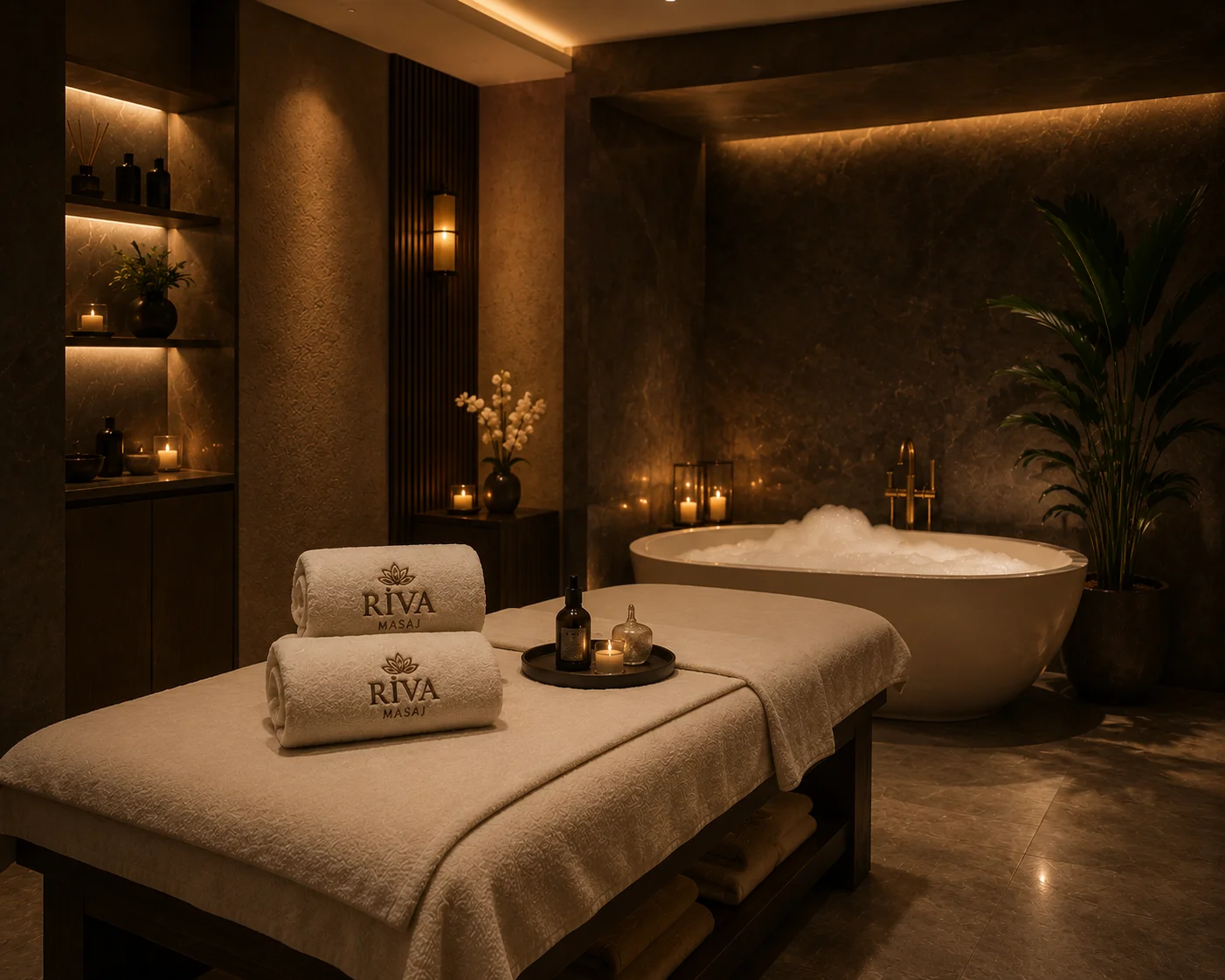 Riva Masaj & Spa seans ve dinlenme alanı